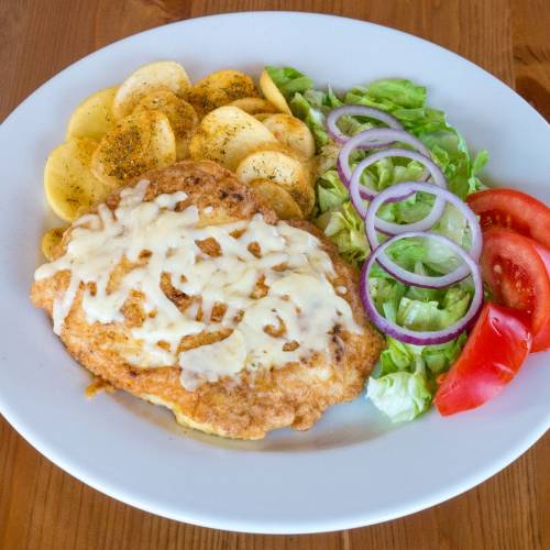 Sznycel drobiowy w czosnku i parmezanie